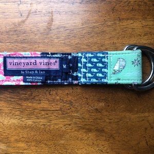 Vineyard Vines patchwork cotton D-ring belt
